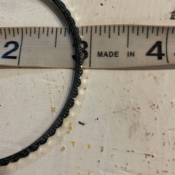 8” mixed metal silver tone w/raised embellishments stackable bangle bracelet - Picture 10 of 10